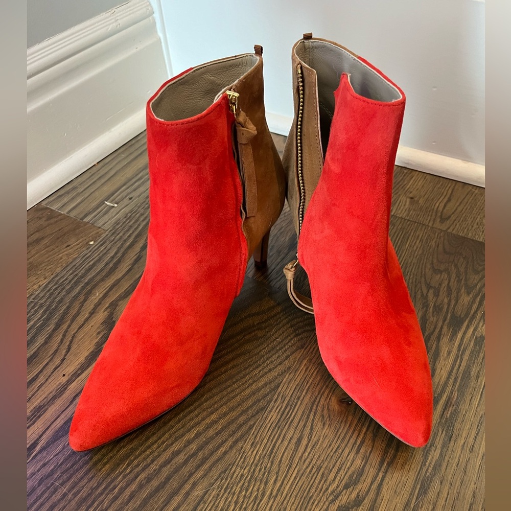 Boden Bracknell Ankle Booties (Red/Gingerbread) size 40